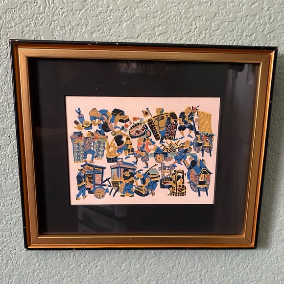 Vintage Japanese Hand-Dyed Stencil Art Print - Picture 8 of 8